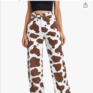 High waist straight leg cow pants size L
